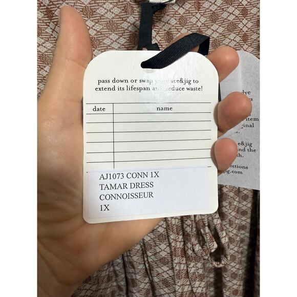 NWT Ace & Jig Tamar Dress in Connoisseur (Brown and White) Sz. 1X - Picture 7 of 9